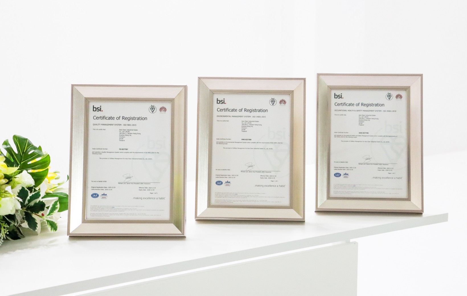 ACIE Achieves ISO 9001, 14001 & 45001 Standards